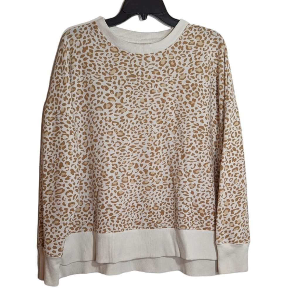 Time and Tru Animal Print Knit Oversize Sweater Sweatshirt Size XL(16-18)